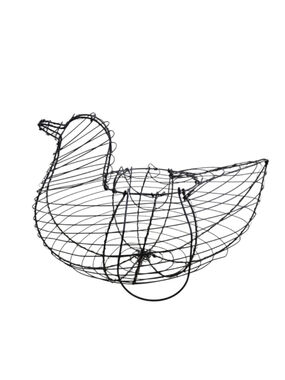 Vintage Wire Chicken Egg Basket Primitive Farmhouse Hen Gathering Basket